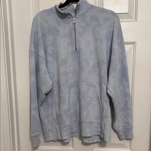 Aerie Light Gray Quarter-Zip Hoodie